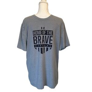 Under Armour Heat Gear Gray “Home of the Brave” Men’s Large Short Sleeve Tee